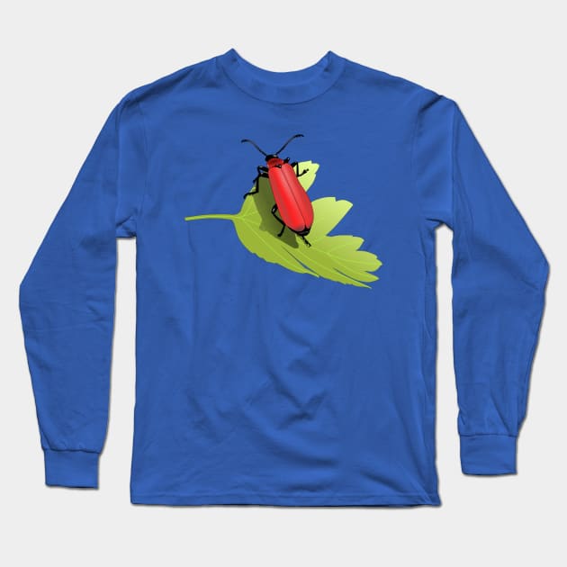 Red Bug On Leaf Long Sleeve T-Shirt by holidaystore